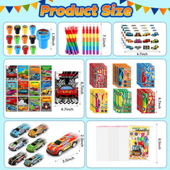BenLouis race car crayons provide smooth coloring for party fun.