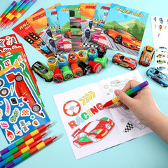 BenLouis race car stamps offer easy crafting activity for children.