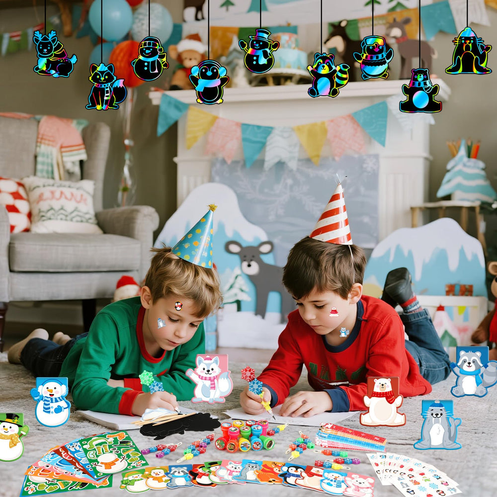BenLouis winter color scratch cards reveal artful designs during activities