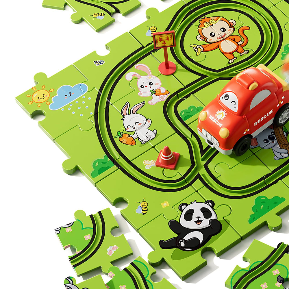 Bennol easy-assemble-track-pieces allows quick setup for focused play.