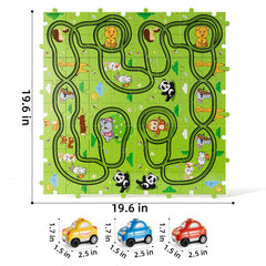 Bennol race track cars playset ready for imaginative car chase adventures.