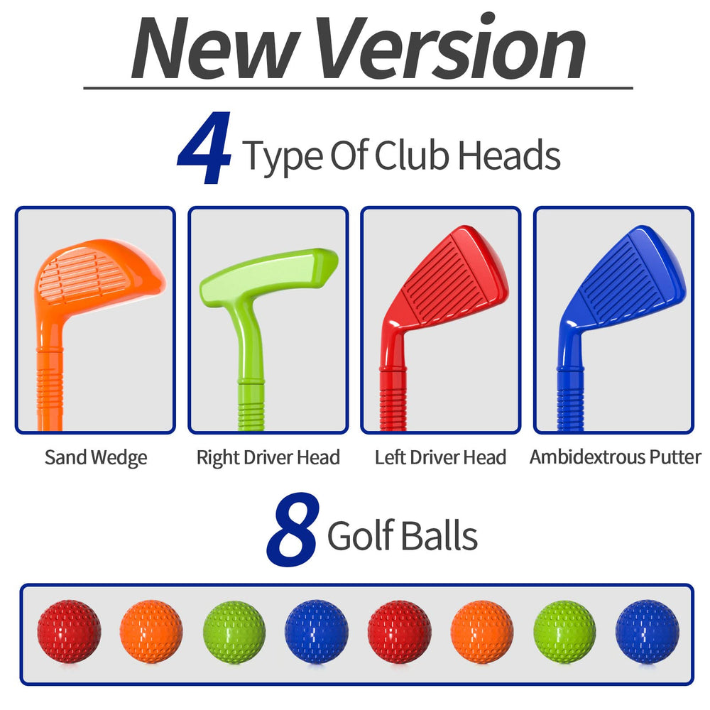 Bennol Upgraded Kids Golf Set clubs: adjustable lengths support growing players.