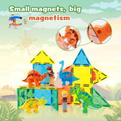 BENOKER magnetic tiles close-up showing sturdy magnets and stable construction