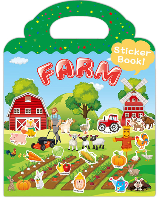 Benresive farm sticker book cover for on-the-go toddlers.