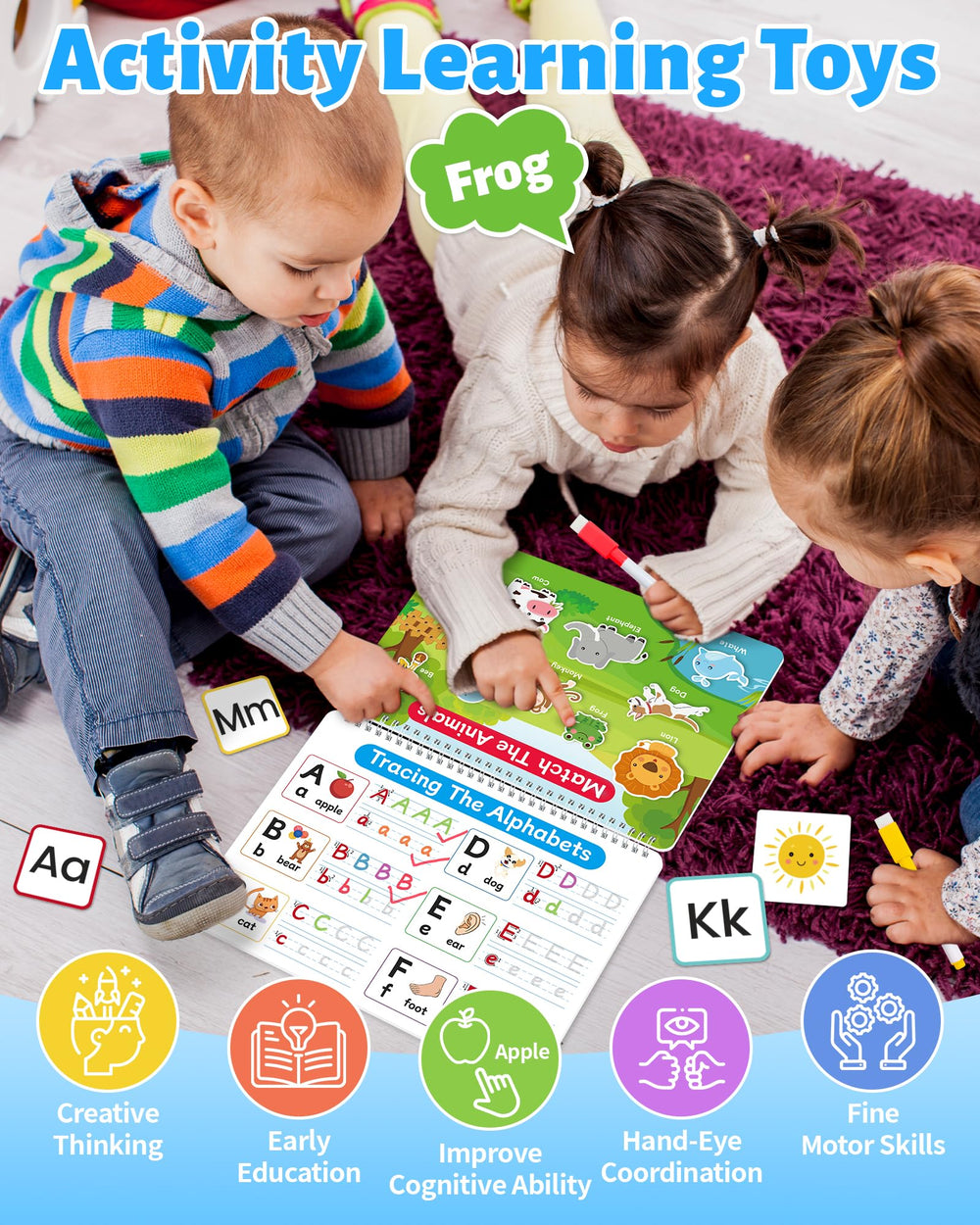 Benresive Busy Book interior pages offer 15 themes for color and thinking.