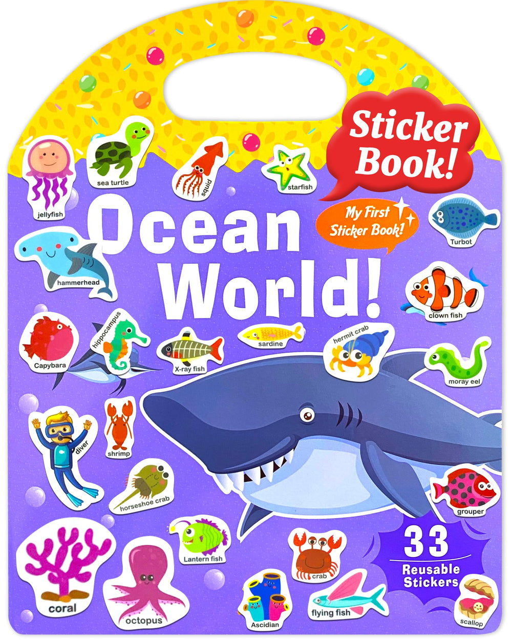 Benresive Ocean World sticker book for toddlers, travel-friendly and engaging play.