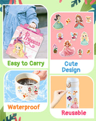 Benresive Princess stickers close-up with vibrant colors for imaginative play.