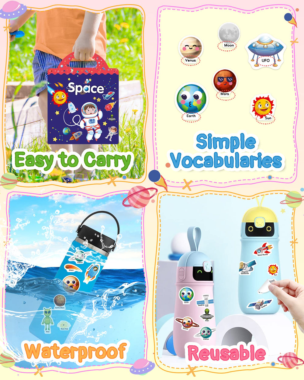 Benresive Space Sticker Book opened for play