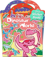 Benresive sticker book with dinosaurs open for play and word learning