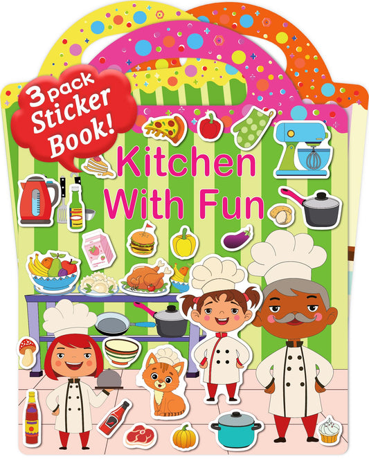 Benresive sticker book kitchen theme for toddlers learning through play