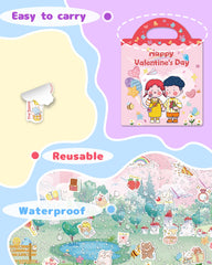 Benresive sticker book on windows and bottles for versatile play