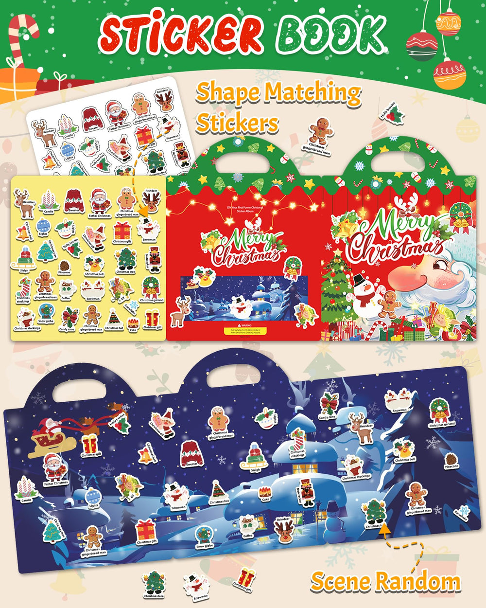 Benresive sticker book pages close-up showcasing colorful stickers for imaginative play.