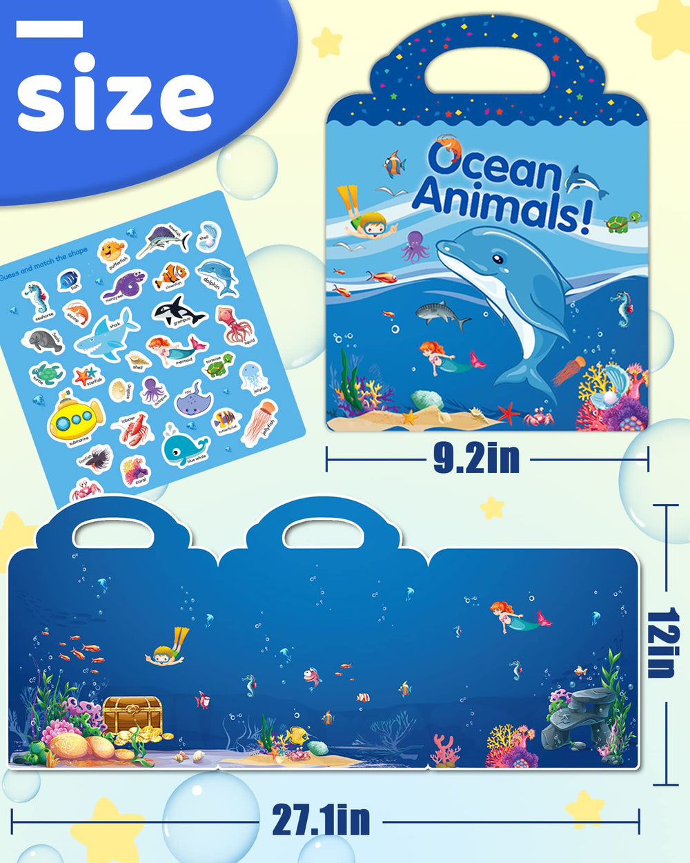 Benresive sticker book with storage pocket keeps supplies organized