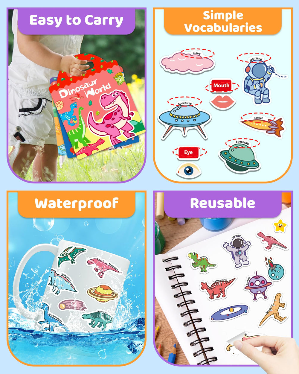 Benresive sticker book used on window for surface-friendly play