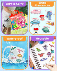 Benresive sticker book used on window for surface-friendly play