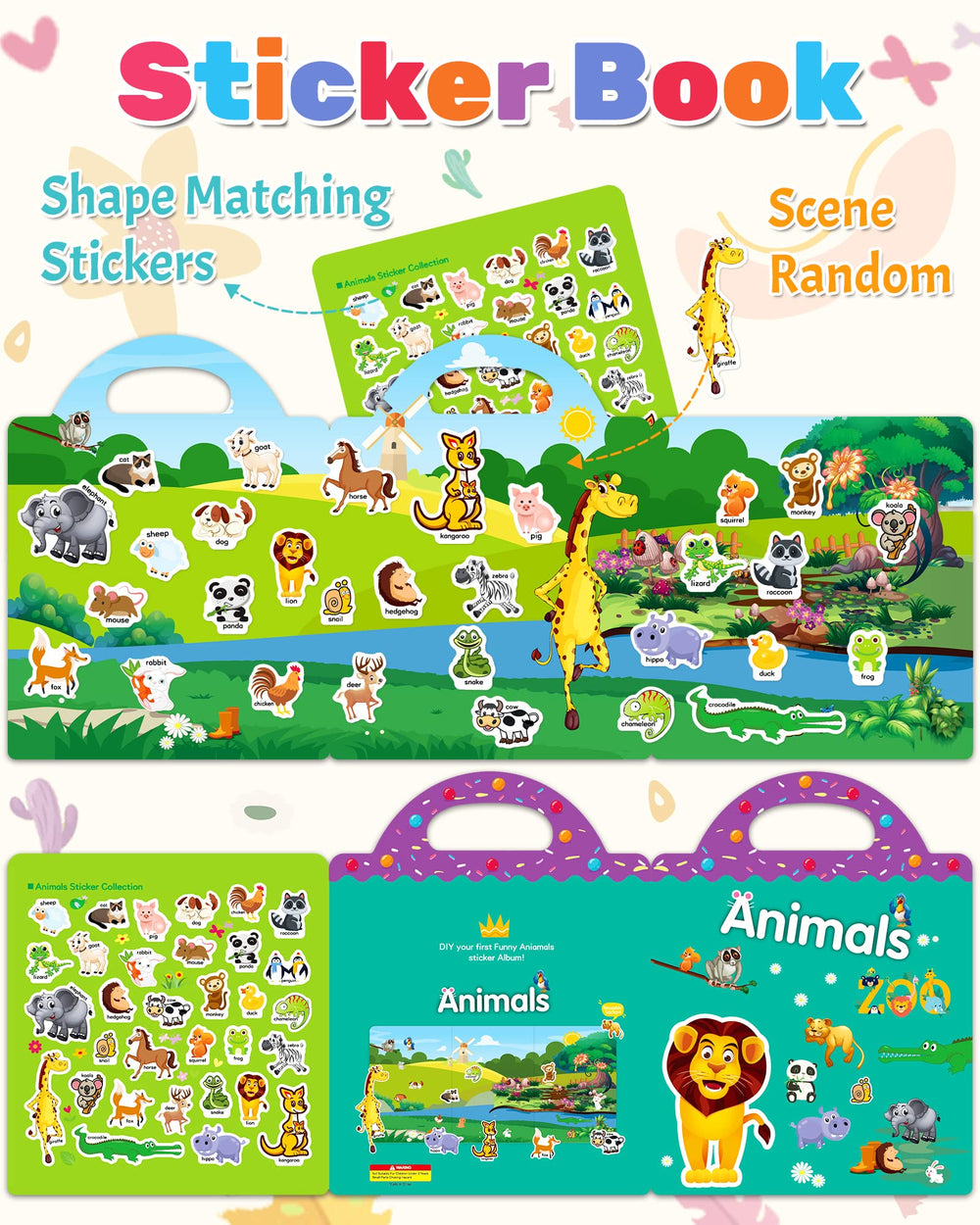 Benresive sticker book with handle highlighting portable design for on the go play