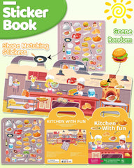 Benresive toddler sticker book with portable handle for travel-friendly sticker fun.