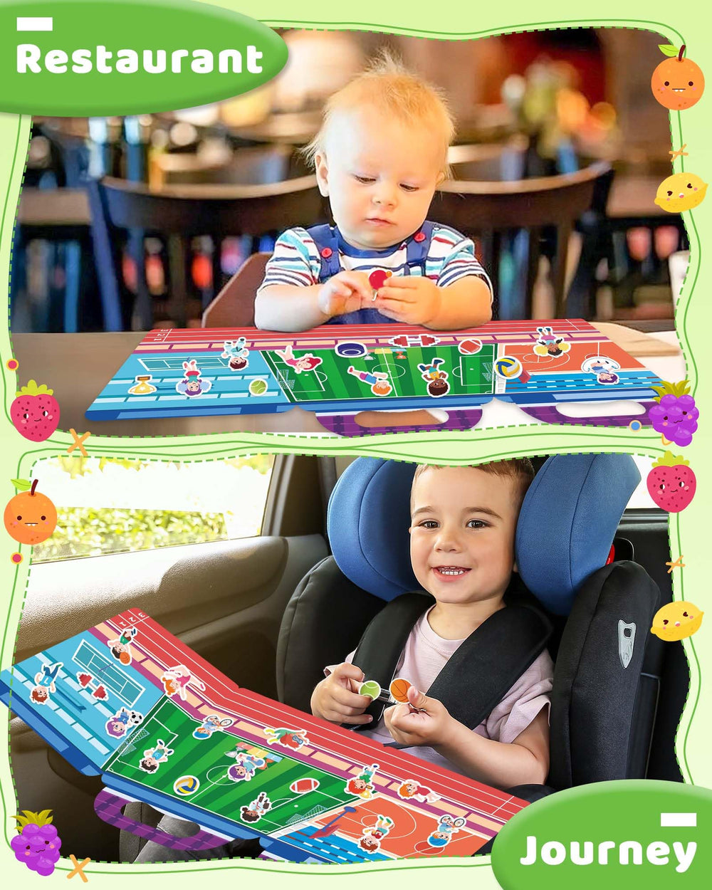Benresive travel sticker book with handle, easy to carry on trips
