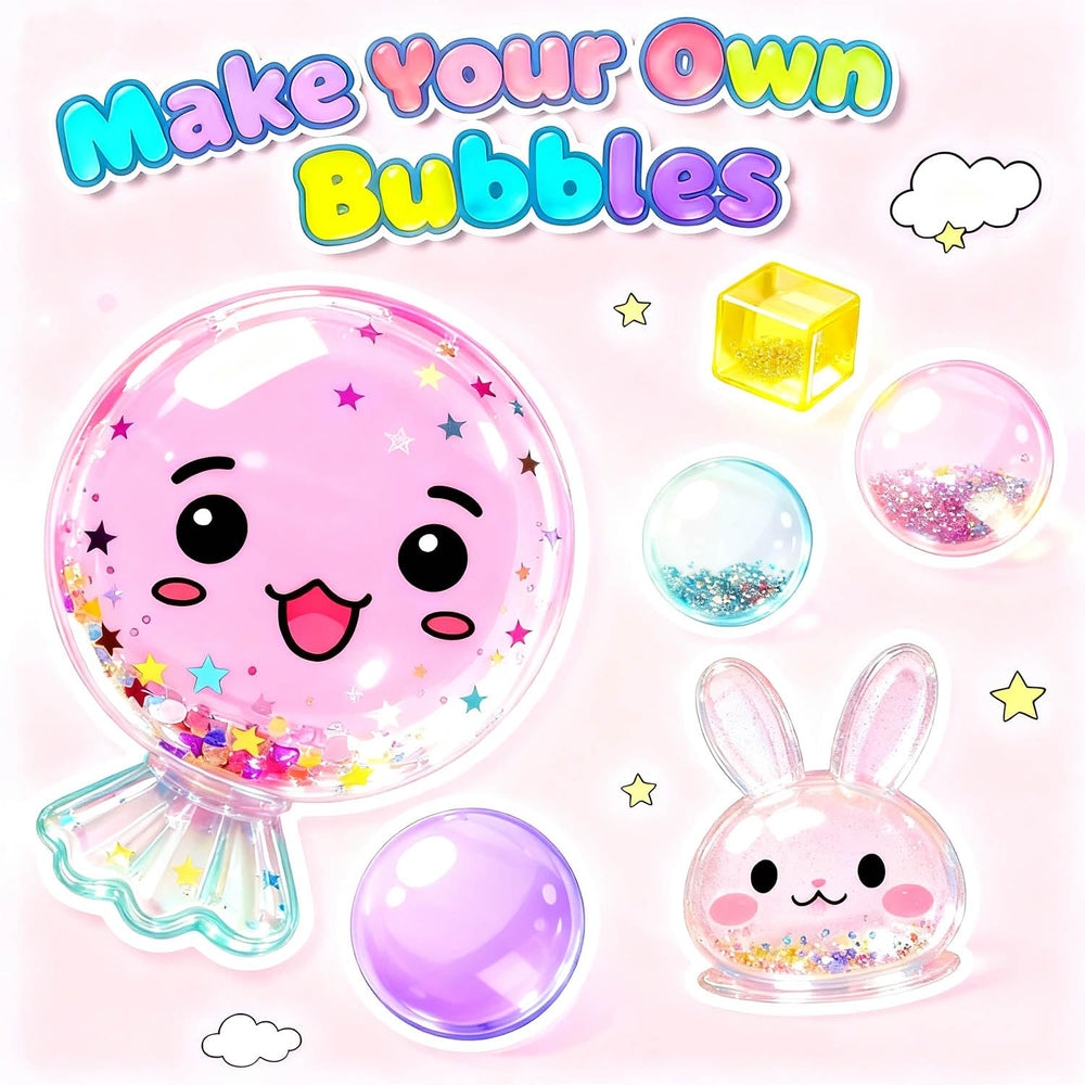BENWIL nano tape bubbles kit glitter: vivid visuals for bubble art.