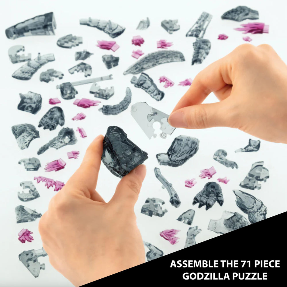 Bepuzzled Godzilla Ultra Deluxe 3D crystal puzzle interlocks snugly for a durable display.