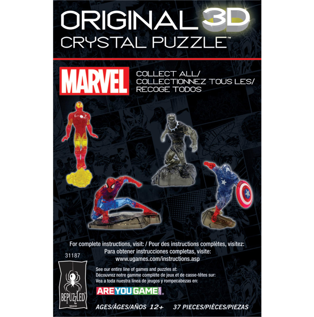 BePuzzled Marvel Iron Man 3D crystal puzzle collectible for fans and collectors.