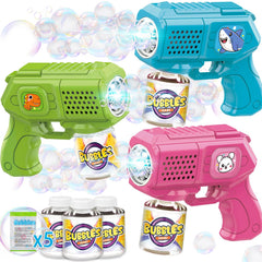 Beria bubble guns 3-pack ready for outdoor play with bright bubbles