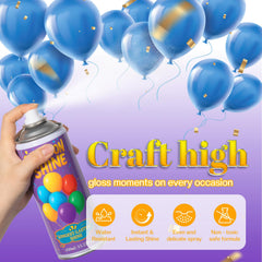 BERIOVE Balloon Shine being sprayed onto balloons for instant shimmer