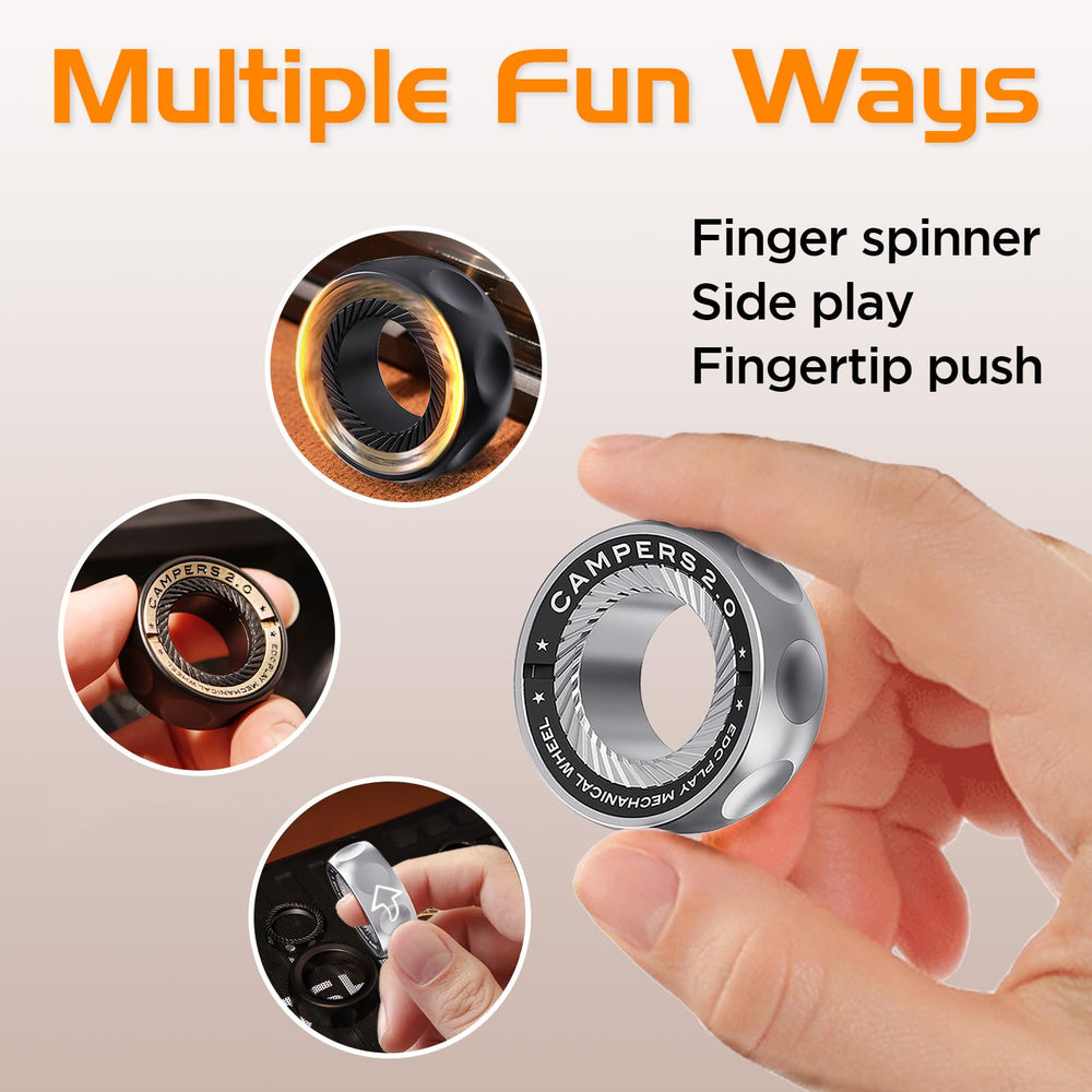 Berotok fidget ring worn on finger for discreet stress relief on the go.