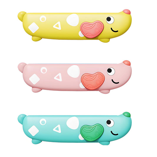 Besiciwiin harmonica yellow 16-hole front view for beginner play and sensory fun.
