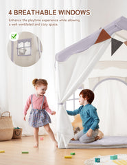 Besrey play tent bundle includes poles, banner, and padded mat.