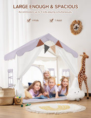 Besrey tent includes lace curtains you can roll up for air and visibility.