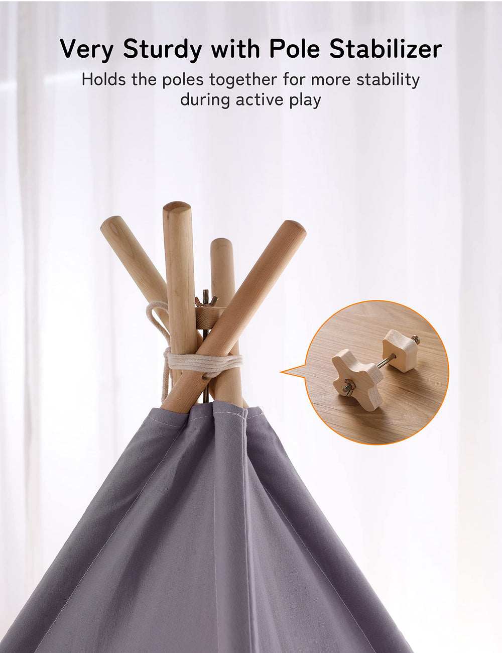 Besrey cotton floor mat inside teepee adds soft, comfortable padding.