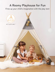Besrey teepee includes pockets and a flap door for storage.