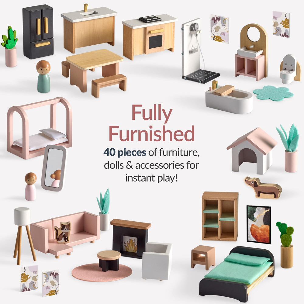 Best Choice Products doll house three-story layout enables multi-room storytelling.