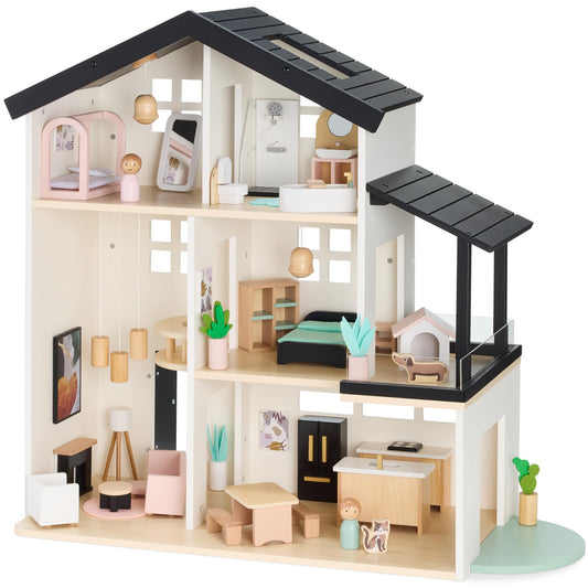Best Choice Products doll house with 40 accessories for imaginative play.