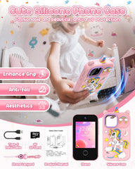 BESTOONE kids phone toy camera feature, dual 8MP cameras for playful photo moments.
