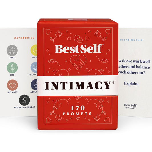 BestSelf Intimacy Deck front cover shows a stylish gift-ready box for couples