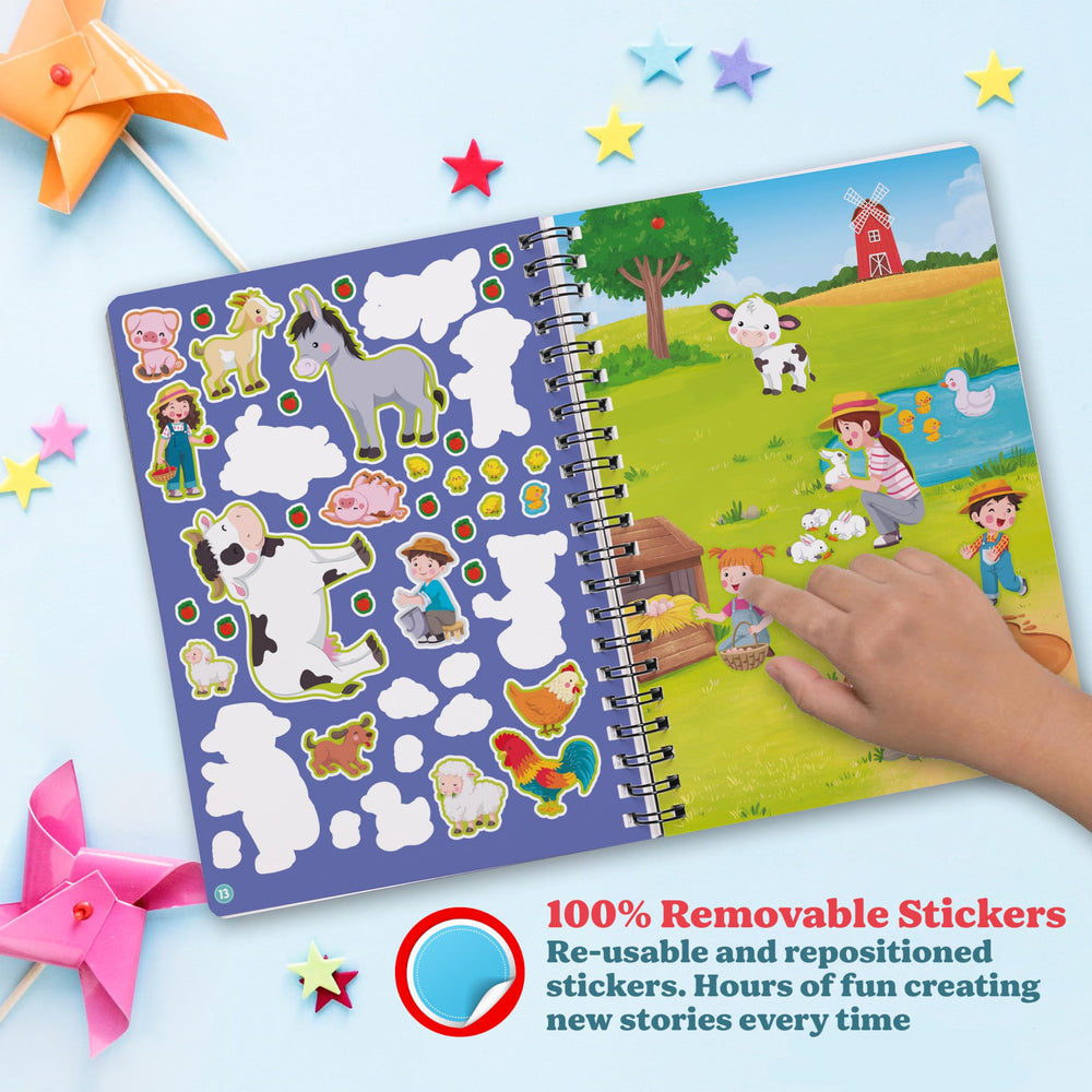 Bestus Kids sticker sheet 1 with reusable stickers for imaginative storytelling.
