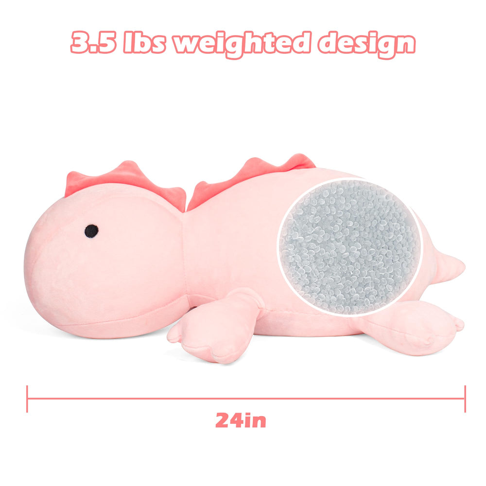 BestVIVE pink dinosaur plush in car or office for stress relief