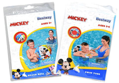 Bestway Mickey 22in swim tube in blue for confident water flotation and fun