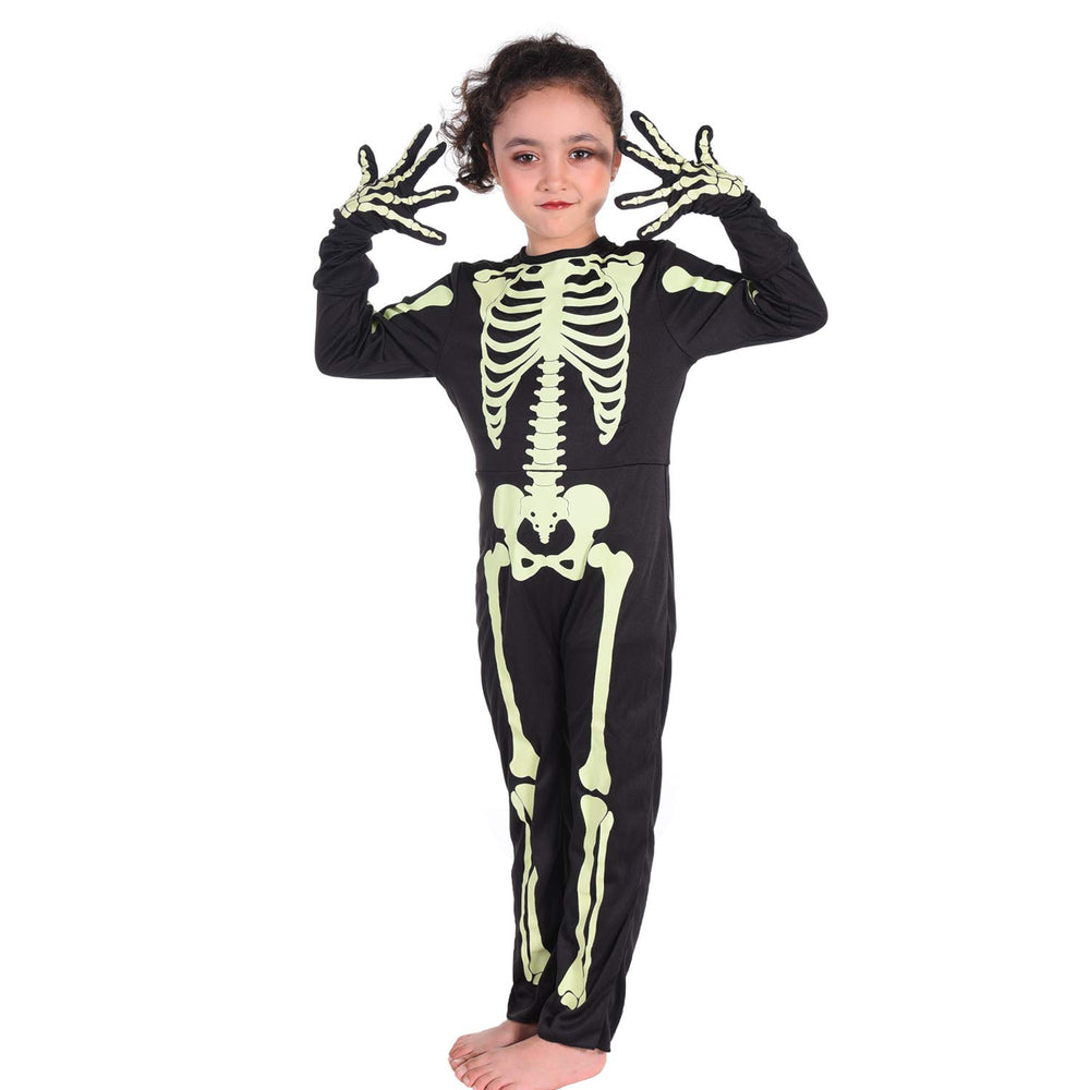 Besutolife Skelebone full-body glow-in-the-dark skeleton costume for kids.