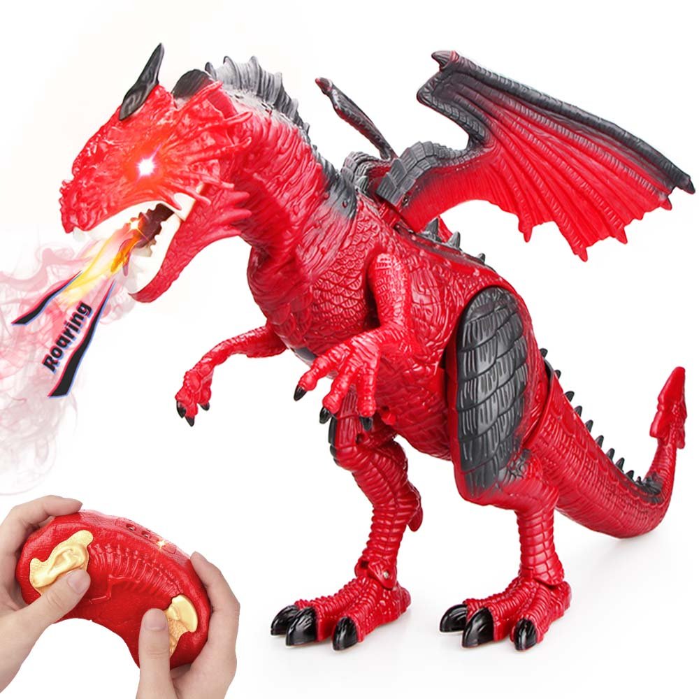 Betheaces remote control dragon walks and roars for imaginative play.