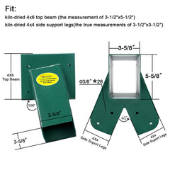 BETOOLL bracket openings detail illustrating precise fit for the 4x6 top beam