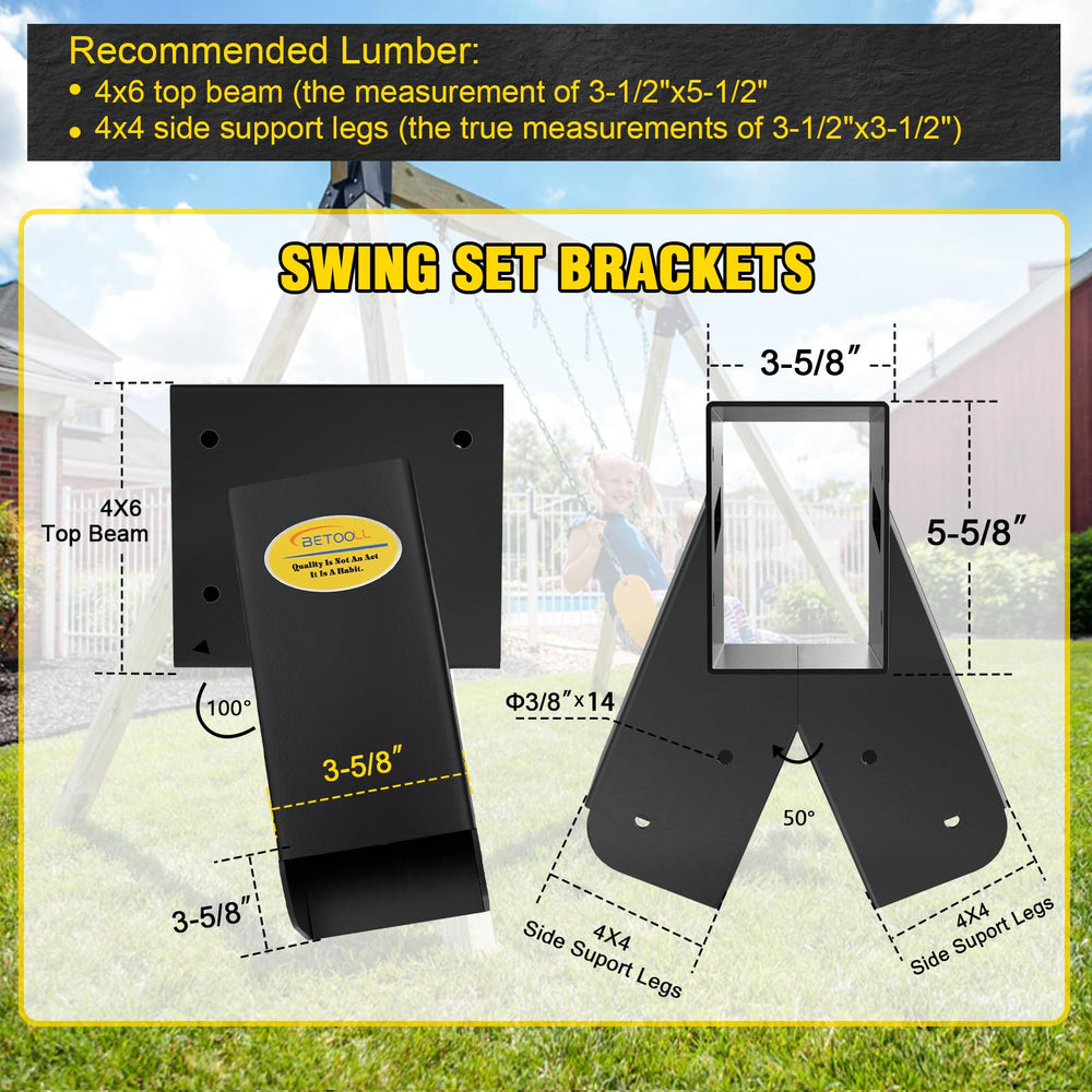BETOOLL middle bracket 90-degree center support for swing set