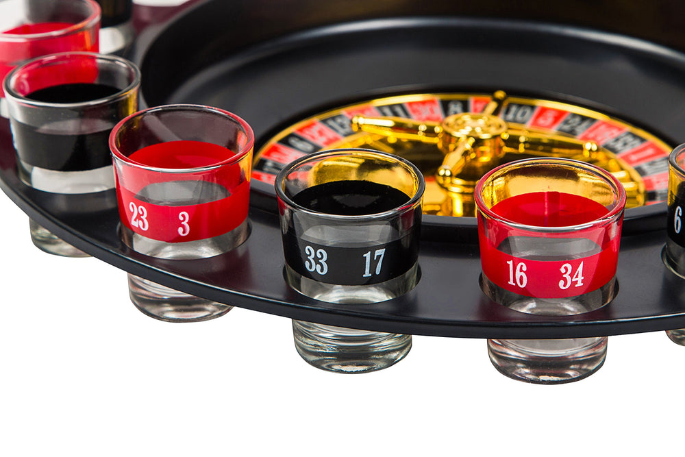BETTERLINE 16-shot glasses set for rapid round rotations.