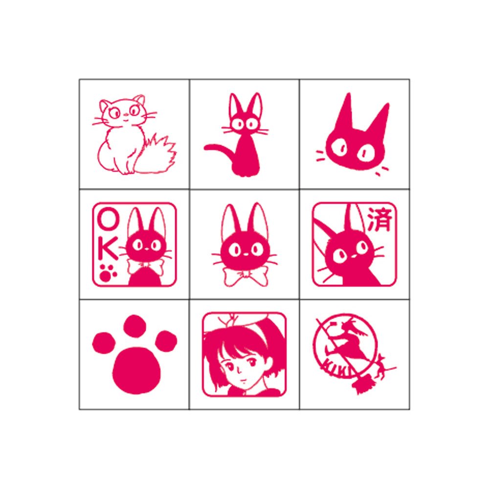 Beverly Ghibli Jiji stamp on calendar, adds playful check marks.