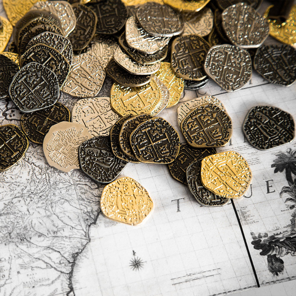 Beverly Oaks rustic gold finish coin contrasts with dark backdrop for display.