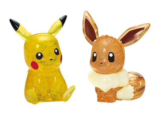 Beverly Pikachu Eevee crystal puzzle pieces ready for assembly.
