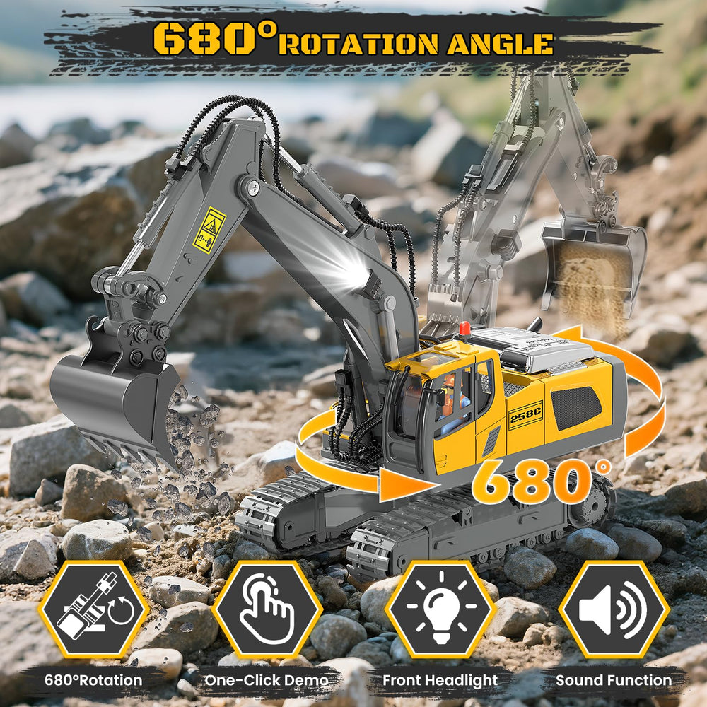 BEWEAI LED lights and engine sounds enhance immersive construction play.