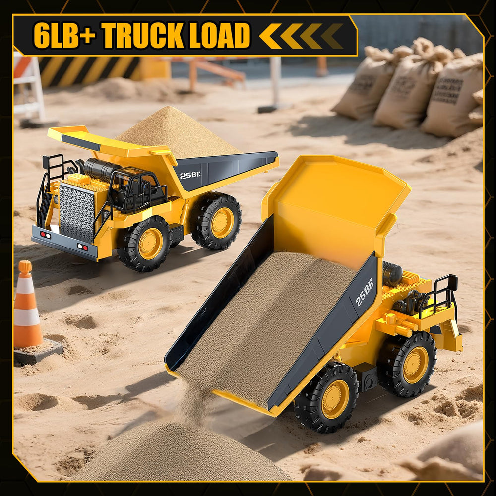 BEWEAI Dump Truck demonstrates realistic dumping action for imaginative play.